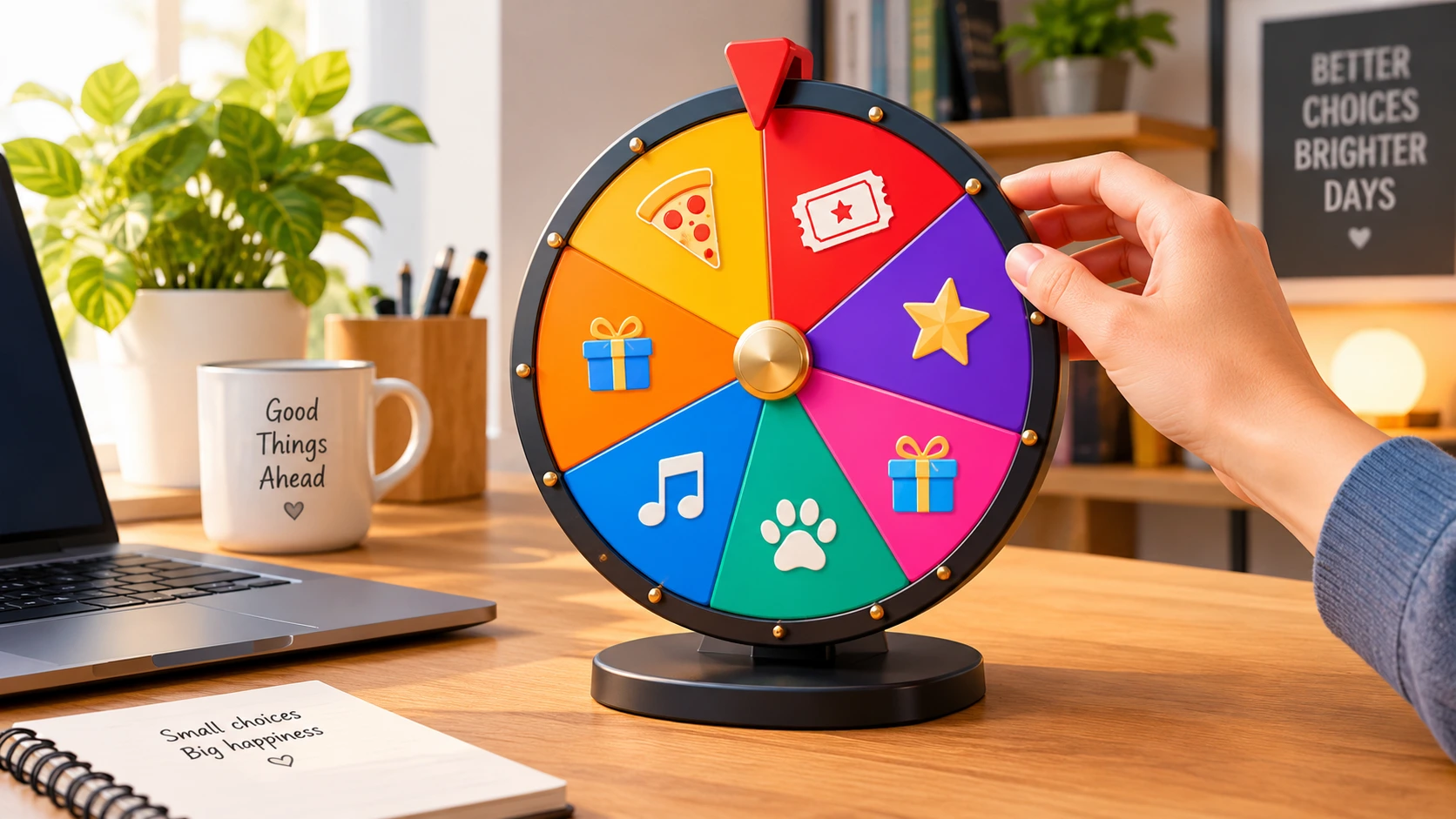 Spin wheel custom design with colorful segments and personalized options